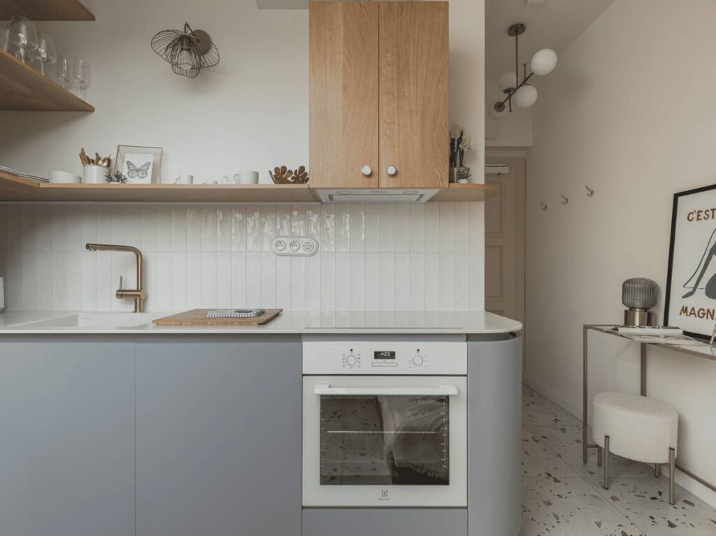 modern-kitchen-with-wood-elements airbnb prague